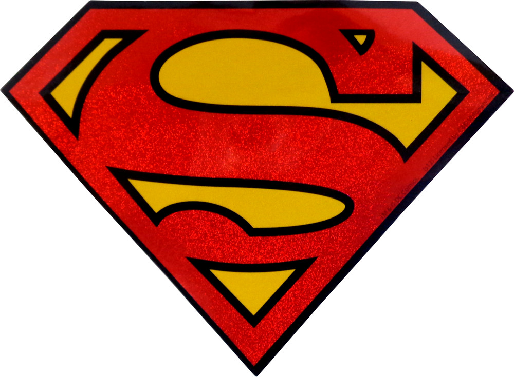 Sticker – Superman Logo SHINY Superhero DC Comics Movie SPARKLY Foil Decal #5642
