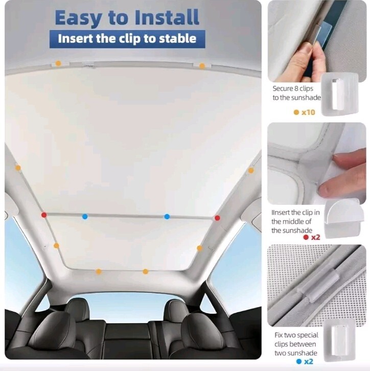 Tesla Model Y Sunroof Shade Roof Sun Shade for Tesla Model Y 2020-2024 OffWhite