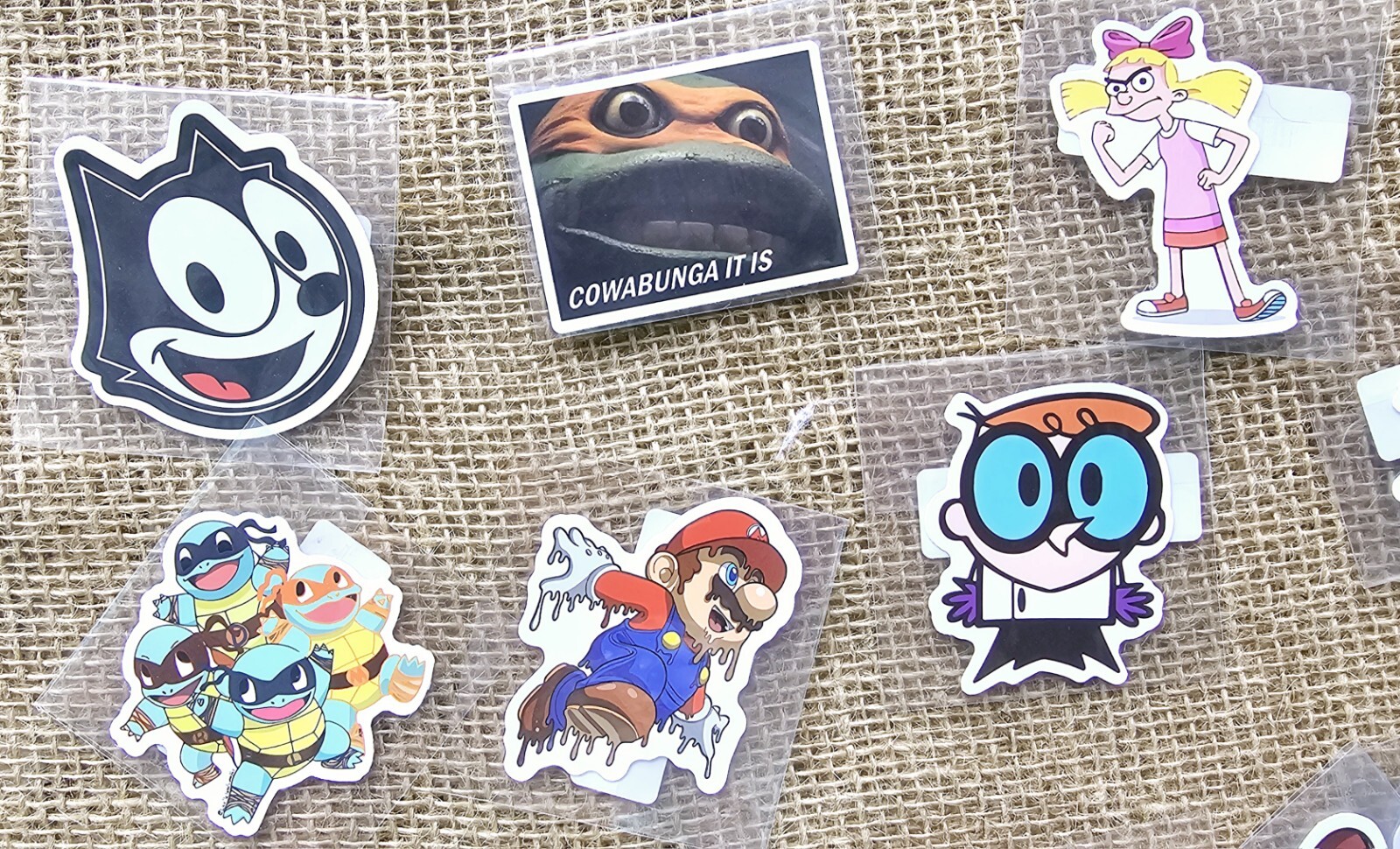 1990s Cartoon Characters Waterproof Stickers 2"+, 110 Pieces Dexter, Power Puff.