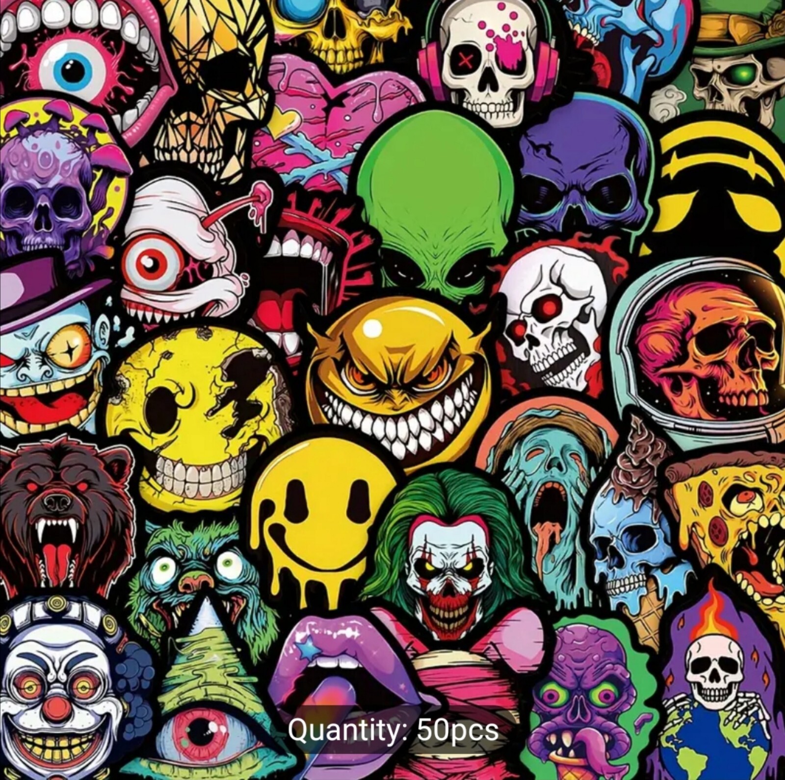 20 PCS Halloween Spooky Creepy Trippy Hippie Monsters Stickers BRAND NEW