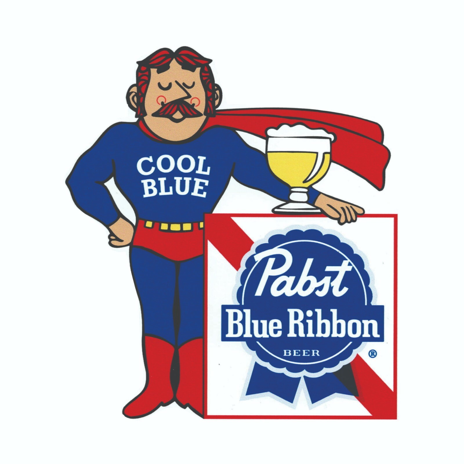 Pabst Blue Ribbon Cool Blue Decal / Bumper Sticker