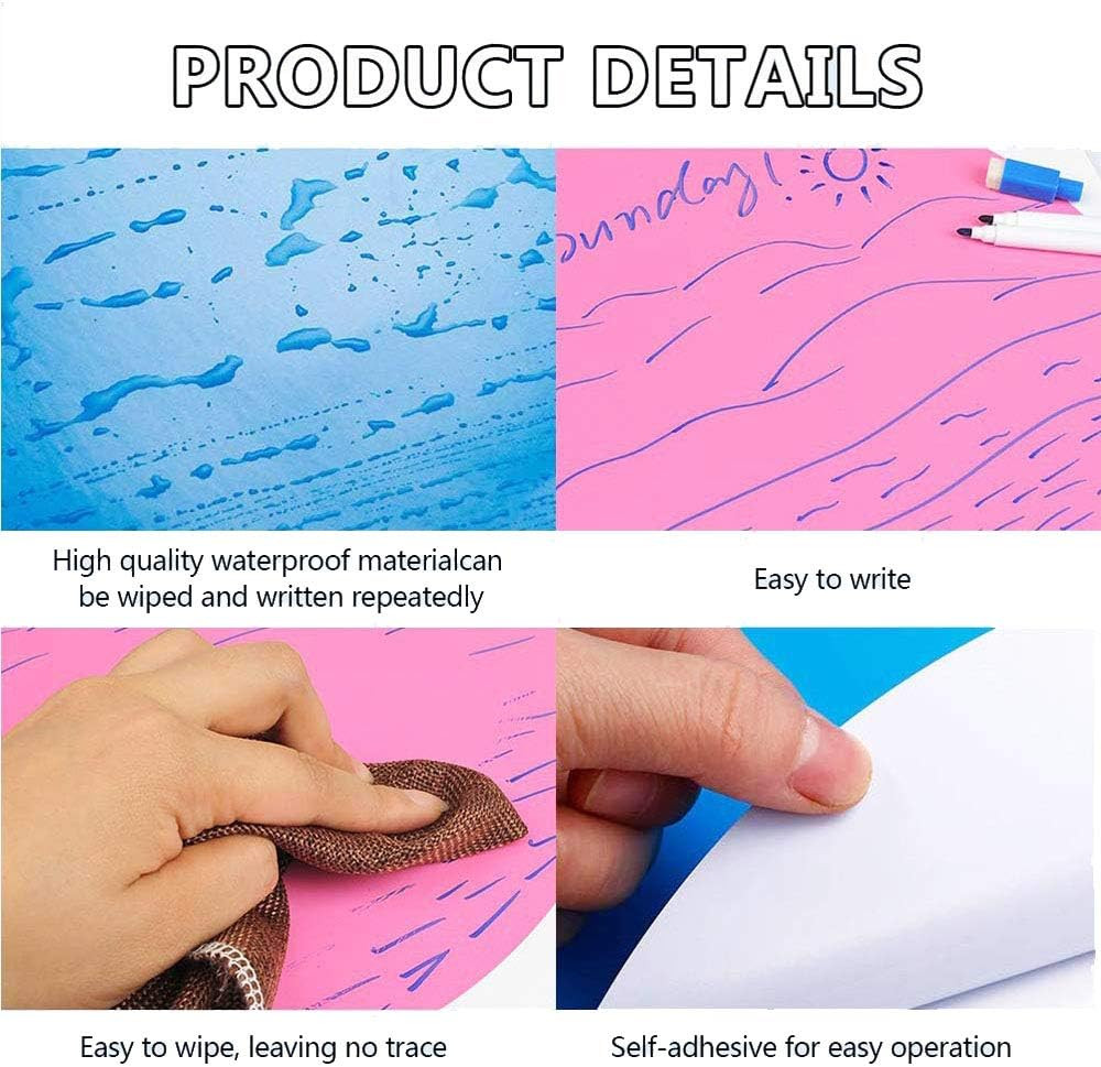 Dry Erase Dots Circles,11 Inch Removable Vinyl Dot Wall Decal,Colorful Circles W