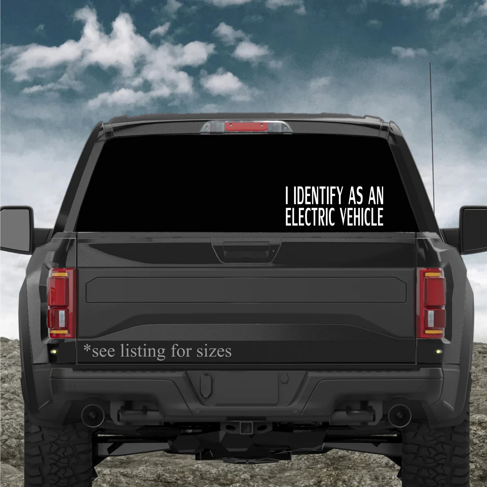 I Identify as an Electric Vehicle Funny Decal, you pick color and size