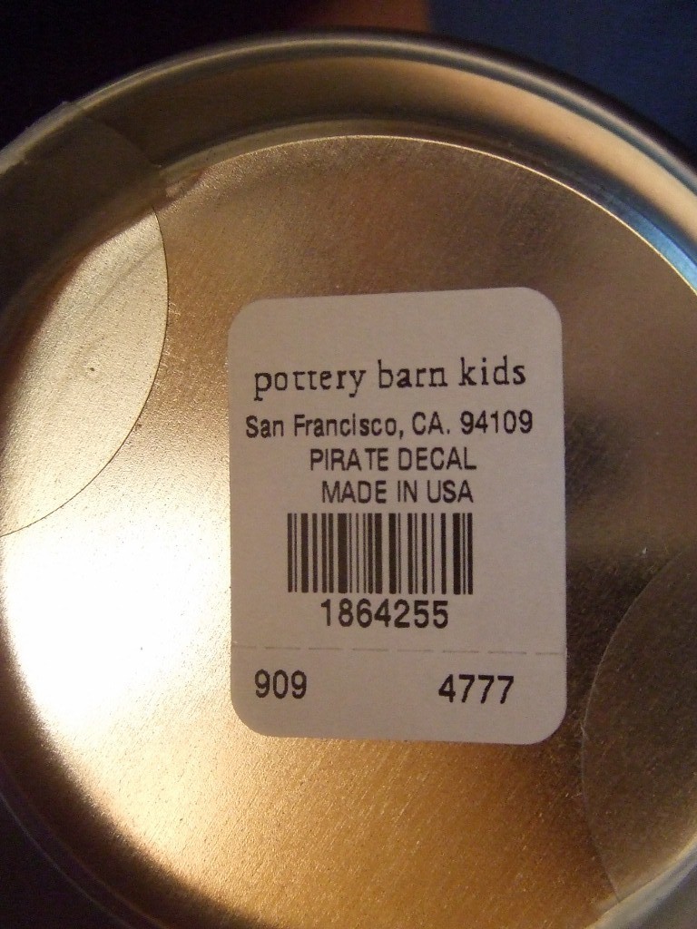 Pottery Barn Kids Pirate Ship Wall Mirror Decals Set of 13 New in Tube and Box!