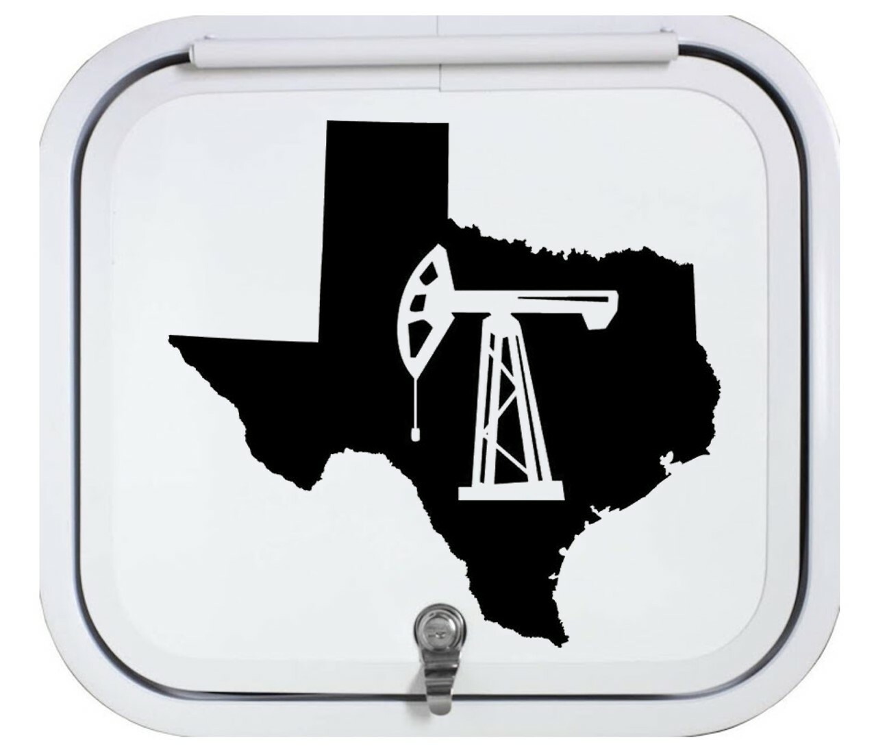 Texas Oil Pumpjack Black Decal Sticker 12.0 Inch BG 425
