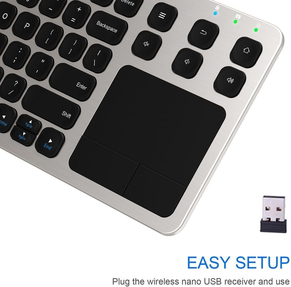 2.4G Wireless Touch TV Keyboard with Easy Media Control and Built-in Touchpad M