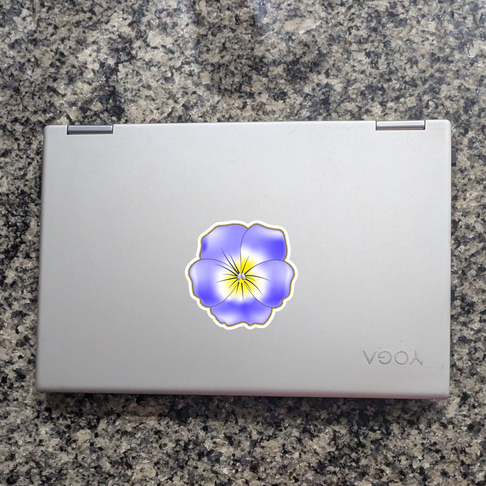 Blue Violet Pansy Flower Vinyl Sticker Waterproof Floral Decal Viola Botanical