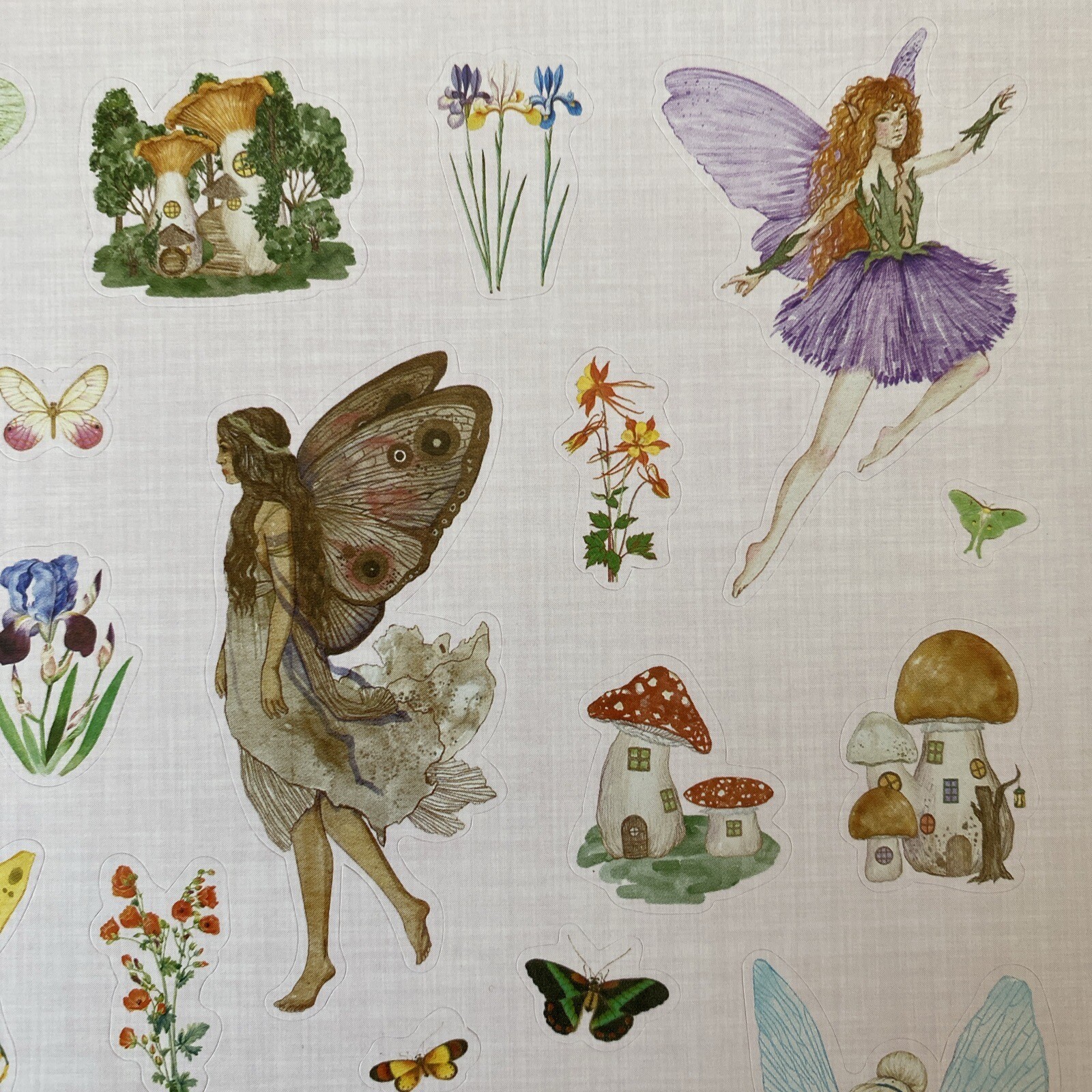 Multicultural Adult Fairies House Flowers Butterflies Stickers Mushrooms New Fun