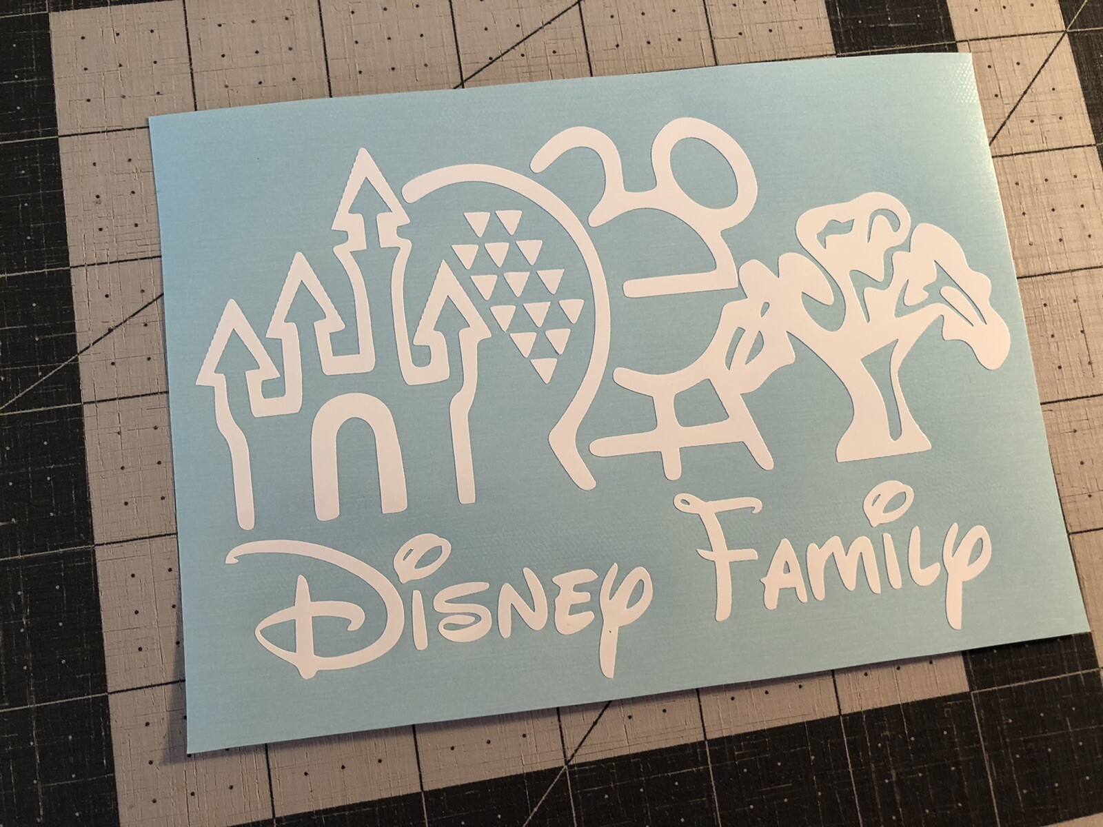 Vinyl Decal for Window – Disney Family (Theme Parks), Various Sizes & Colors