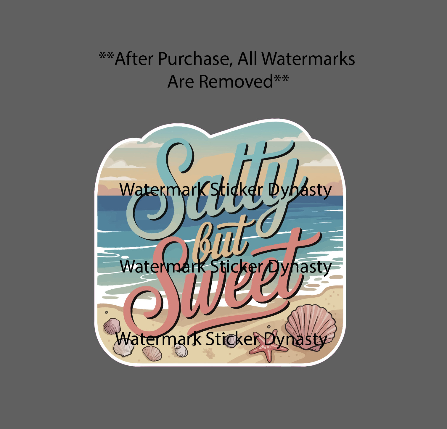 Salty But Sweet Sticker Waterproof Decal Ocean Beach Travel Shell Gift NEW