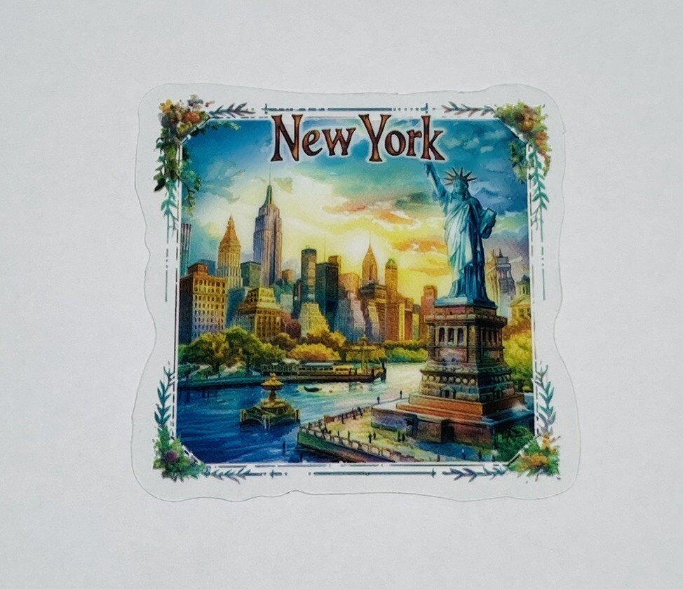 New York Statue Transparent Sticker Travel City Art Decal Vinyl Souvenir Tc6