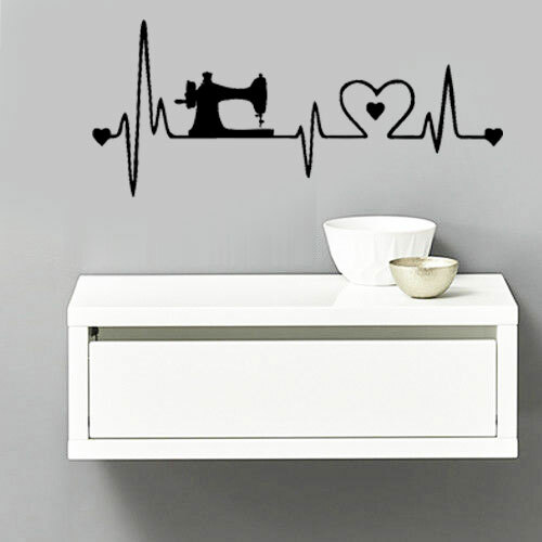Sewing Heartbeat Lifeline Decal Sticker for Home Car Window Wall Door Laptop Mac