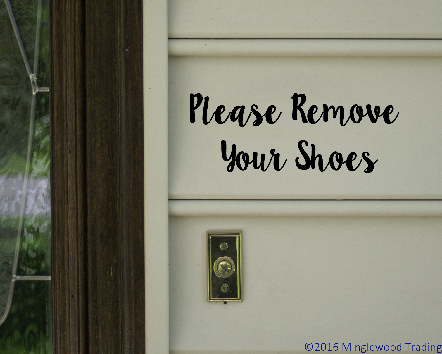 Please Remove Your Shoes 8.5" x 3.25" V2 Vinyl Decal Sticker Home Door Sign