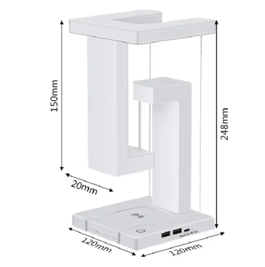 Home Decor Anti-gravity Bedroom  Bedside Table Lamp Light with wireless charger