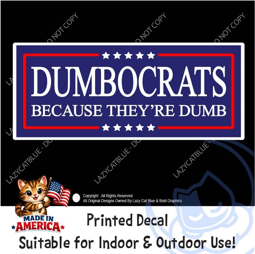 Dumbocrats Decal Sticker President Trump Nickname Liberals MAGA Funny Political