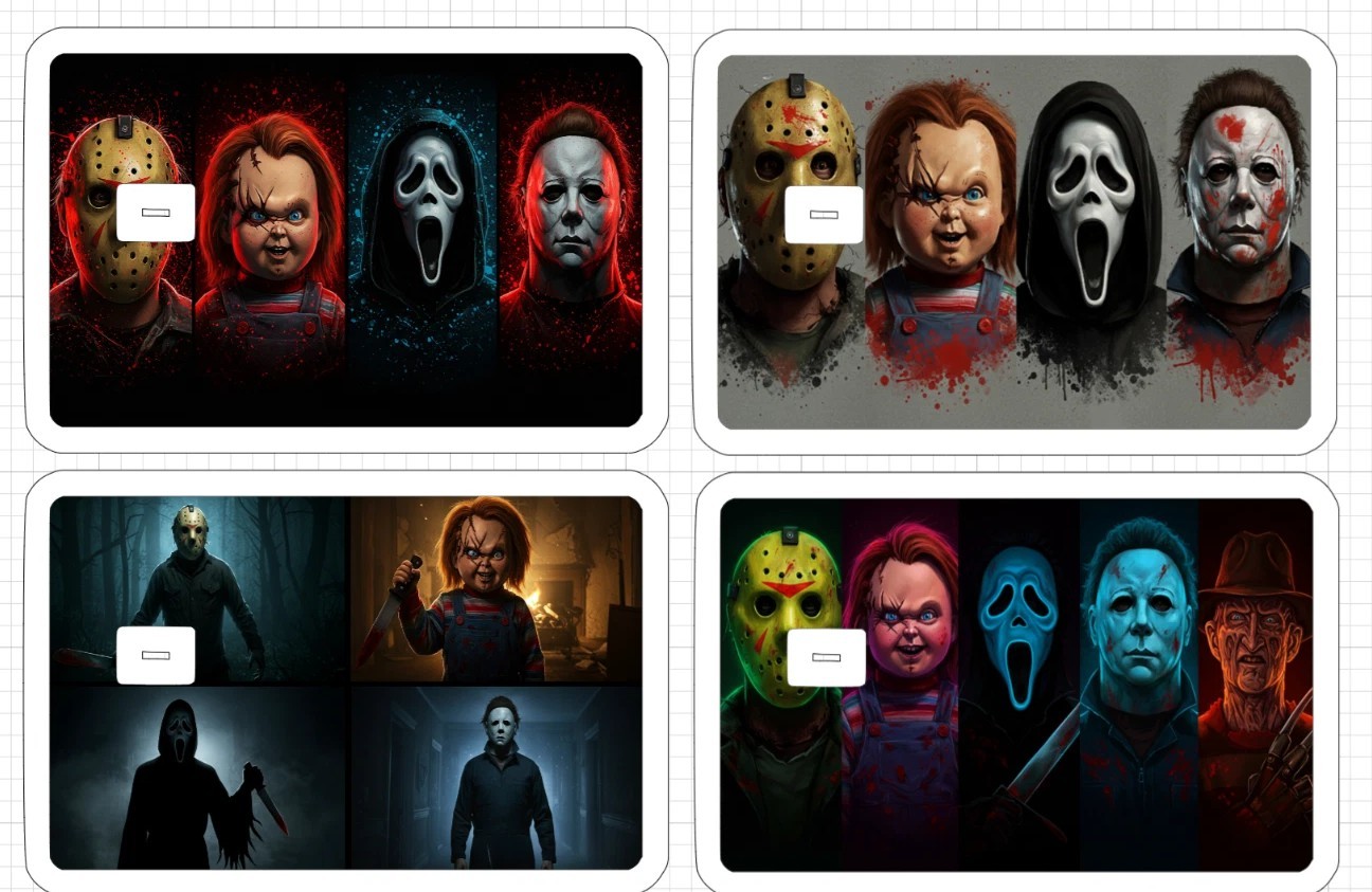 Horror Halloween Credit Debit Card Skins Sticker Jason Myers Chucky Freddy Ghost