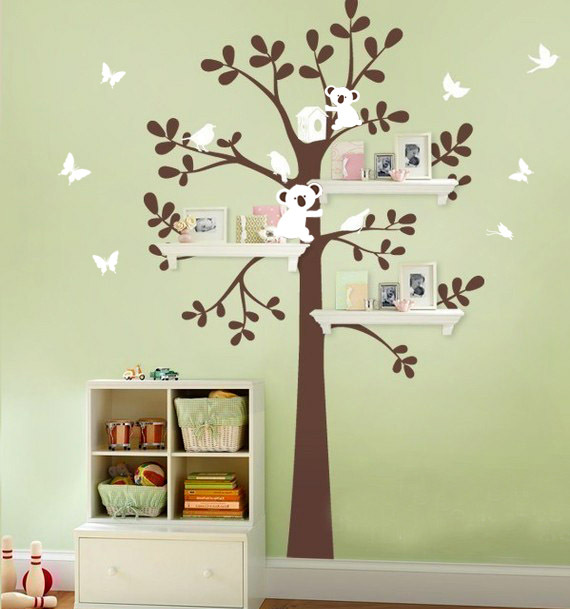 Koala butterfly bird tree sticker wall Decal Removable Art Vinyl Large kids Nurs