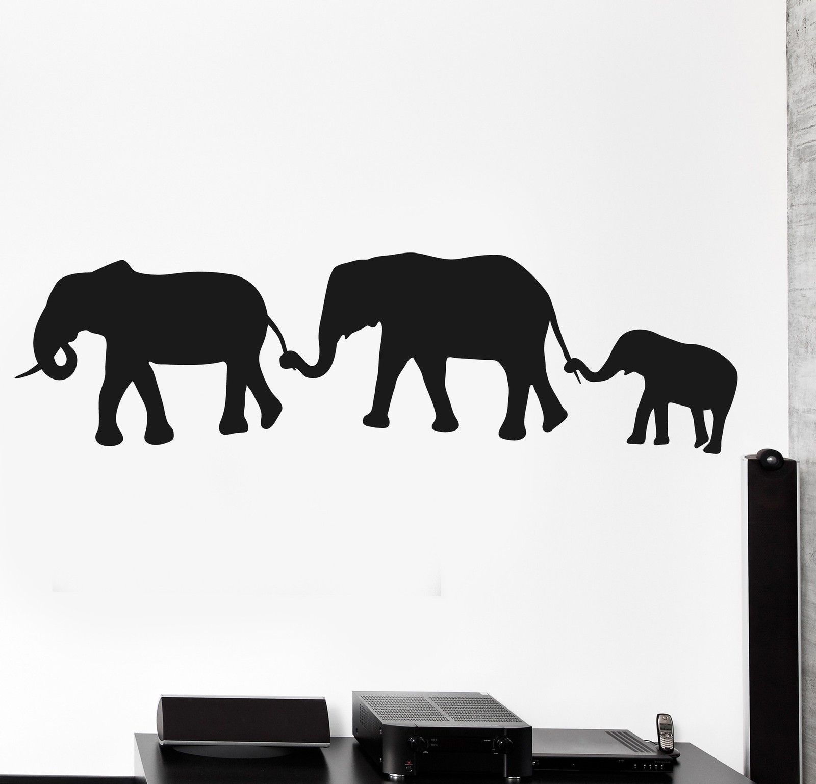 Wall Vinyl Decal Elephant Happy Family Animals Jungle Home Interior Decor z4076