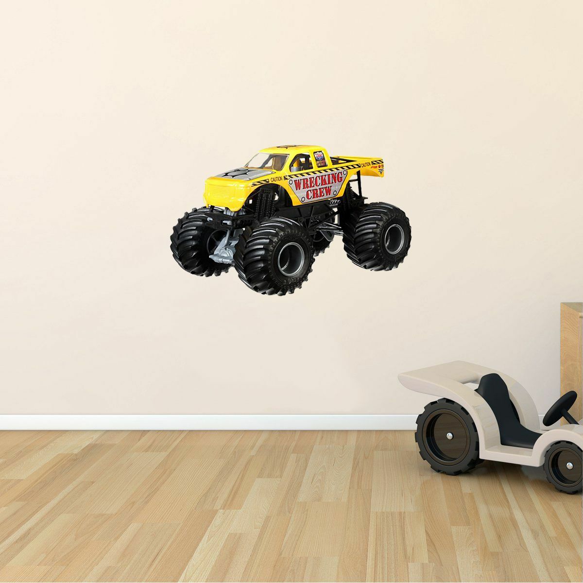 Vinyl Bedroom Living Room Monster Truck Bigfoot Wrecking Crew Wall Decal Design