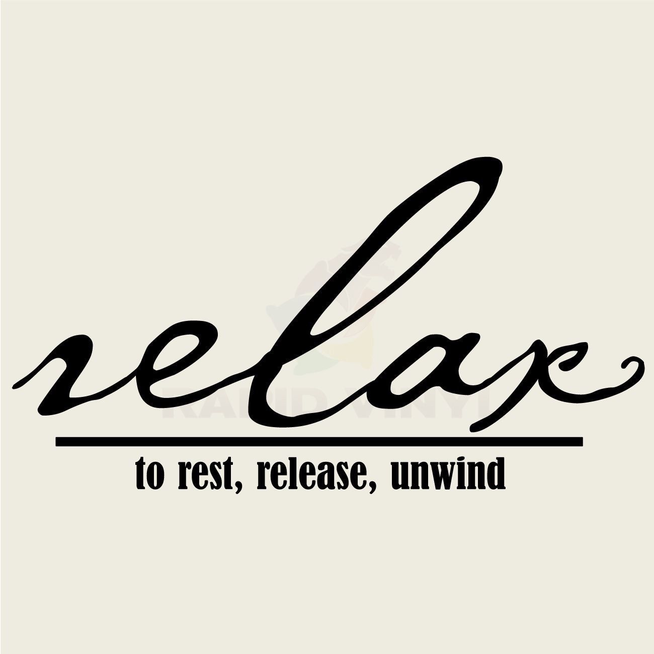 RELAX REST RELEASE UNWIND Wall Decal Wall Sticker Home and Living Wall Art Decal