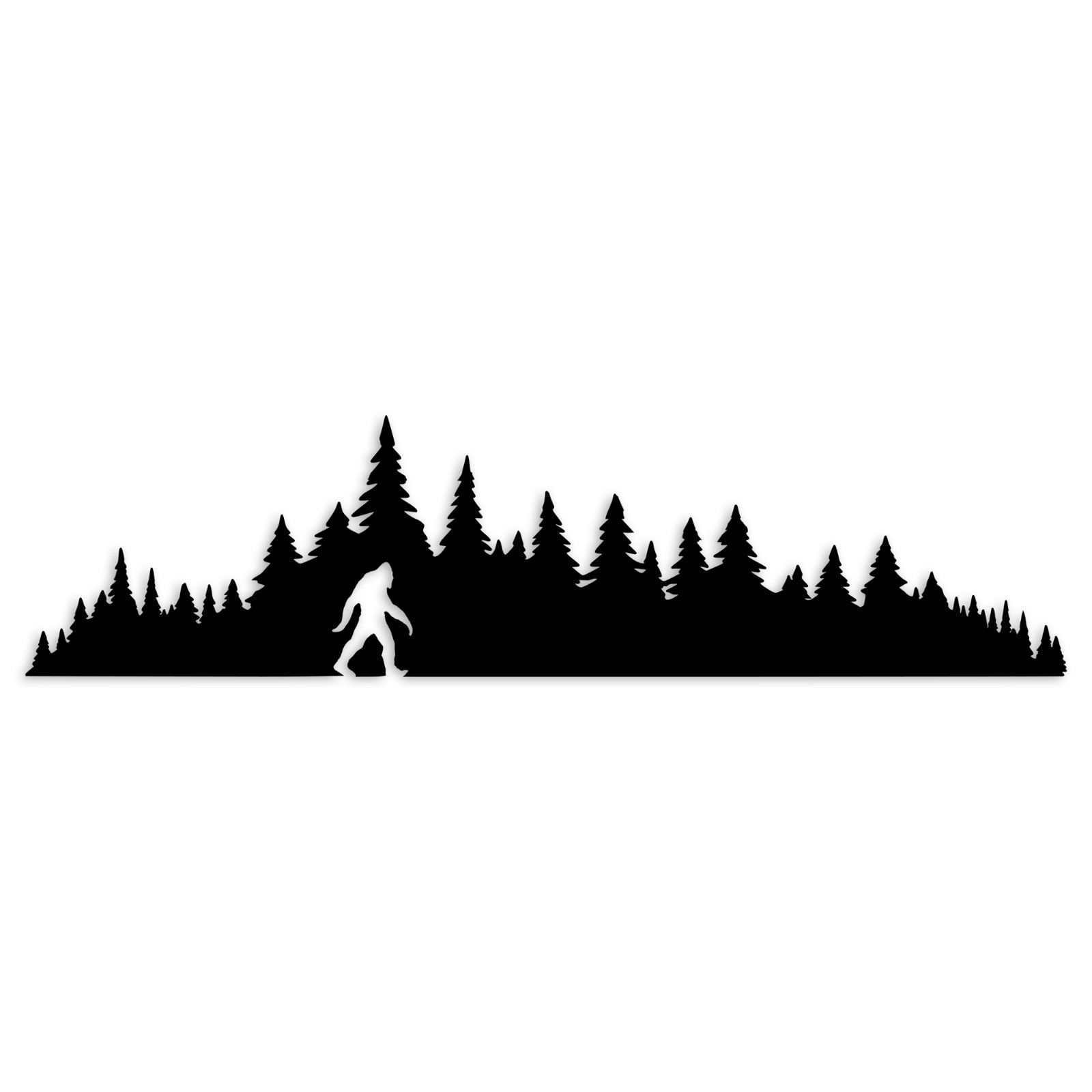 Bigfoot Sasquatch Among Trees Vinyl Decal | Adventure Car Truck SUV Badge Accent