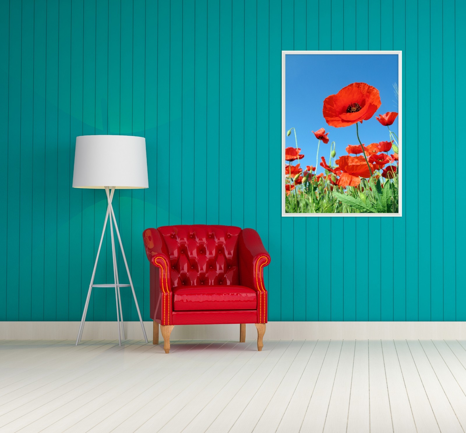 3D Blue Sky Flowers 55 Fake Framed Poster Home Decor Print Painting Unique Art