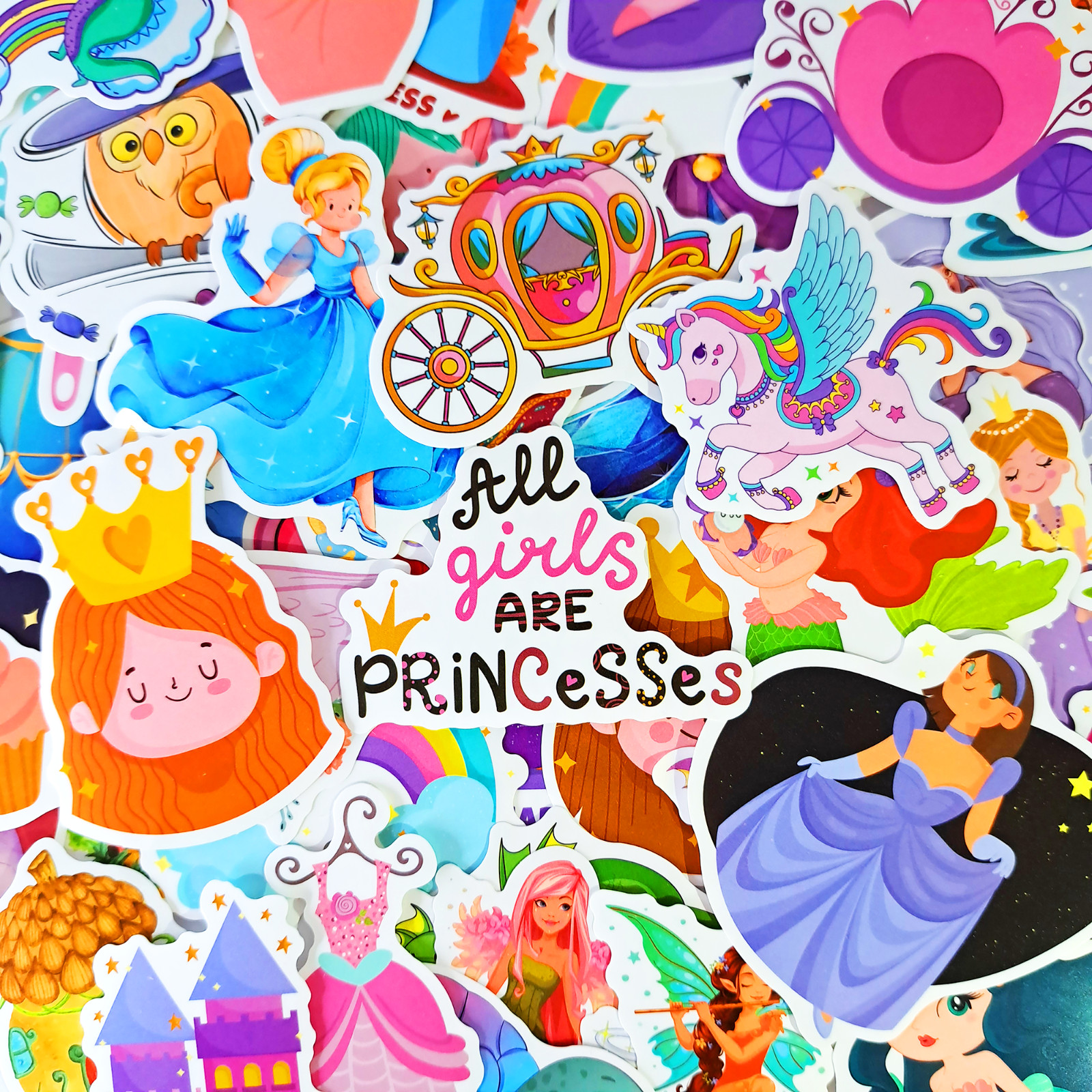 50 PCS Fairy Princess Sticker Pack Fairy Tale Elf Love Stickers Girls Crafts