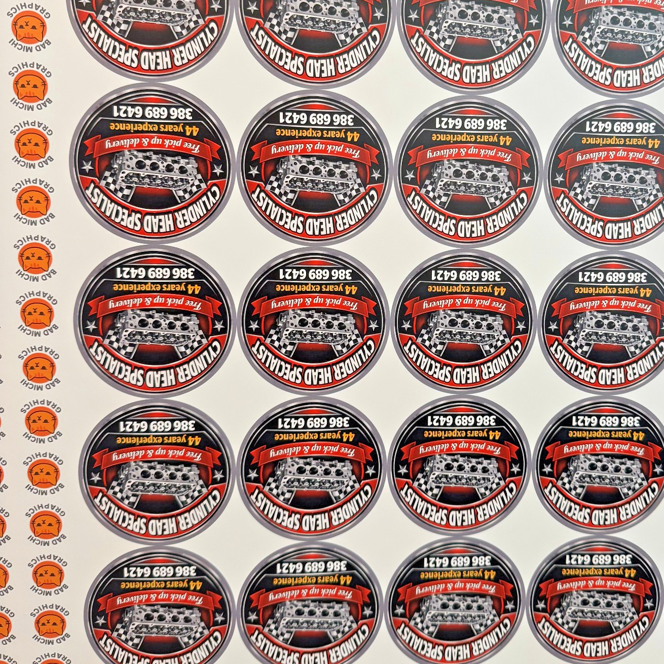 Custom Printed Stickers – Your Text or Image – Glossy/Matte – Multiple Sizes