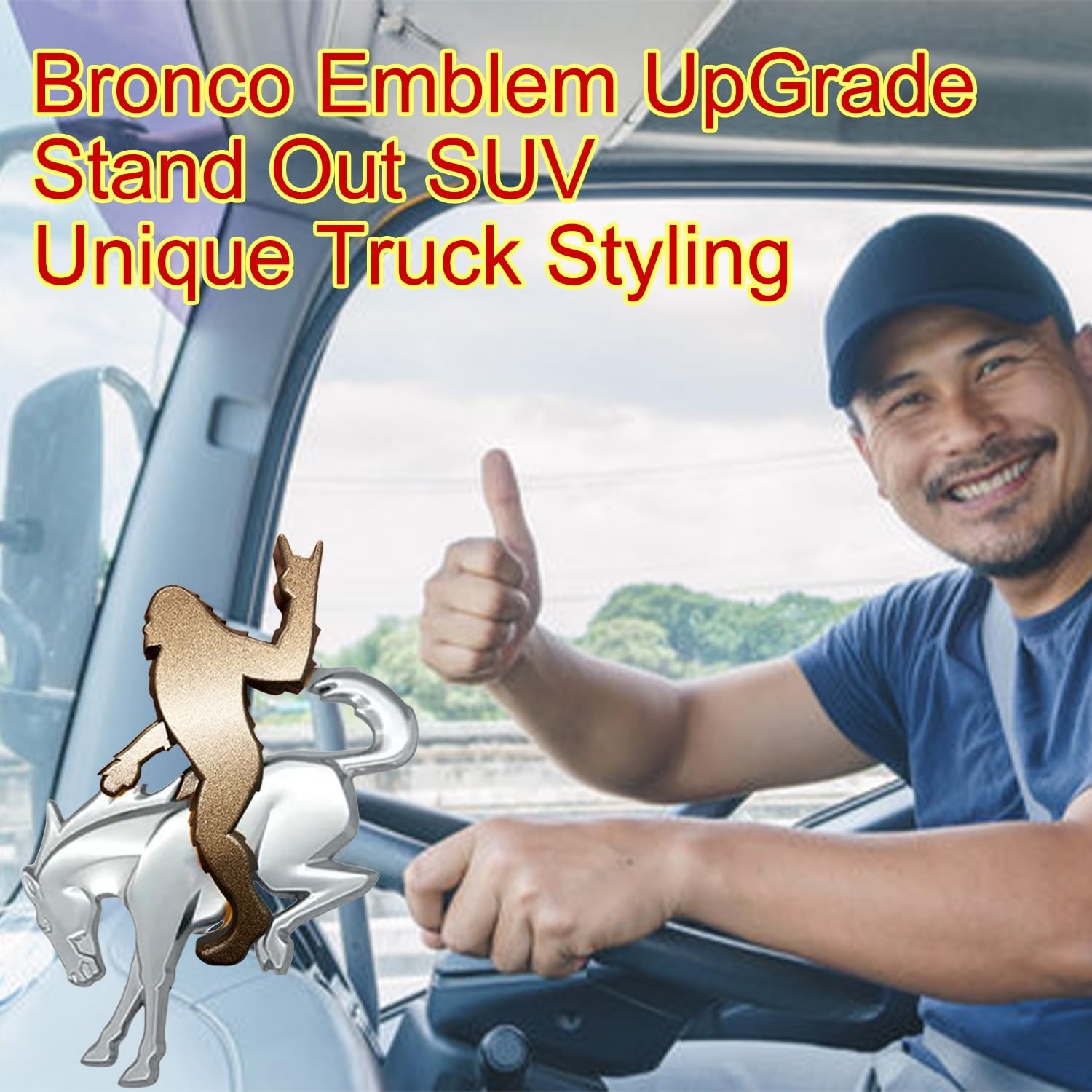 Add-A-Sasquatch Emblem for Bronco – 3" x 4" Overlay Decal – Easy Install, Ind…