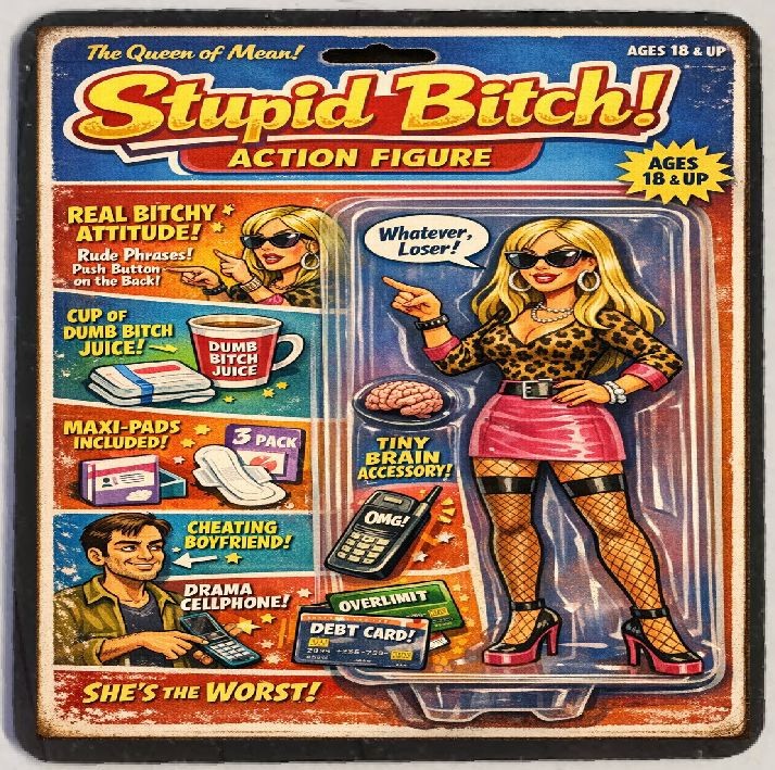 Action Figure Funny Stupid Girl Refrigerator Magnet M283