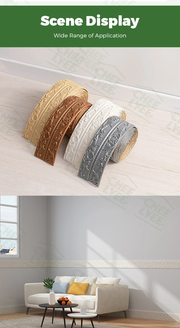 8mm Thickened Self-Adhesive Foam Corner Trim Ready Peel Stick Decal for Ceiling
