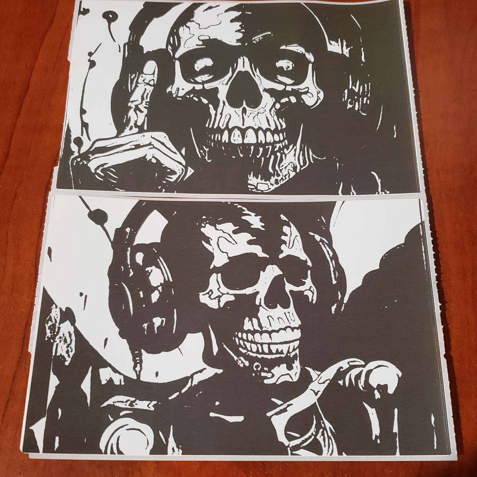 Skull Sticker Skull Wearing Headphones Art Creative Decal