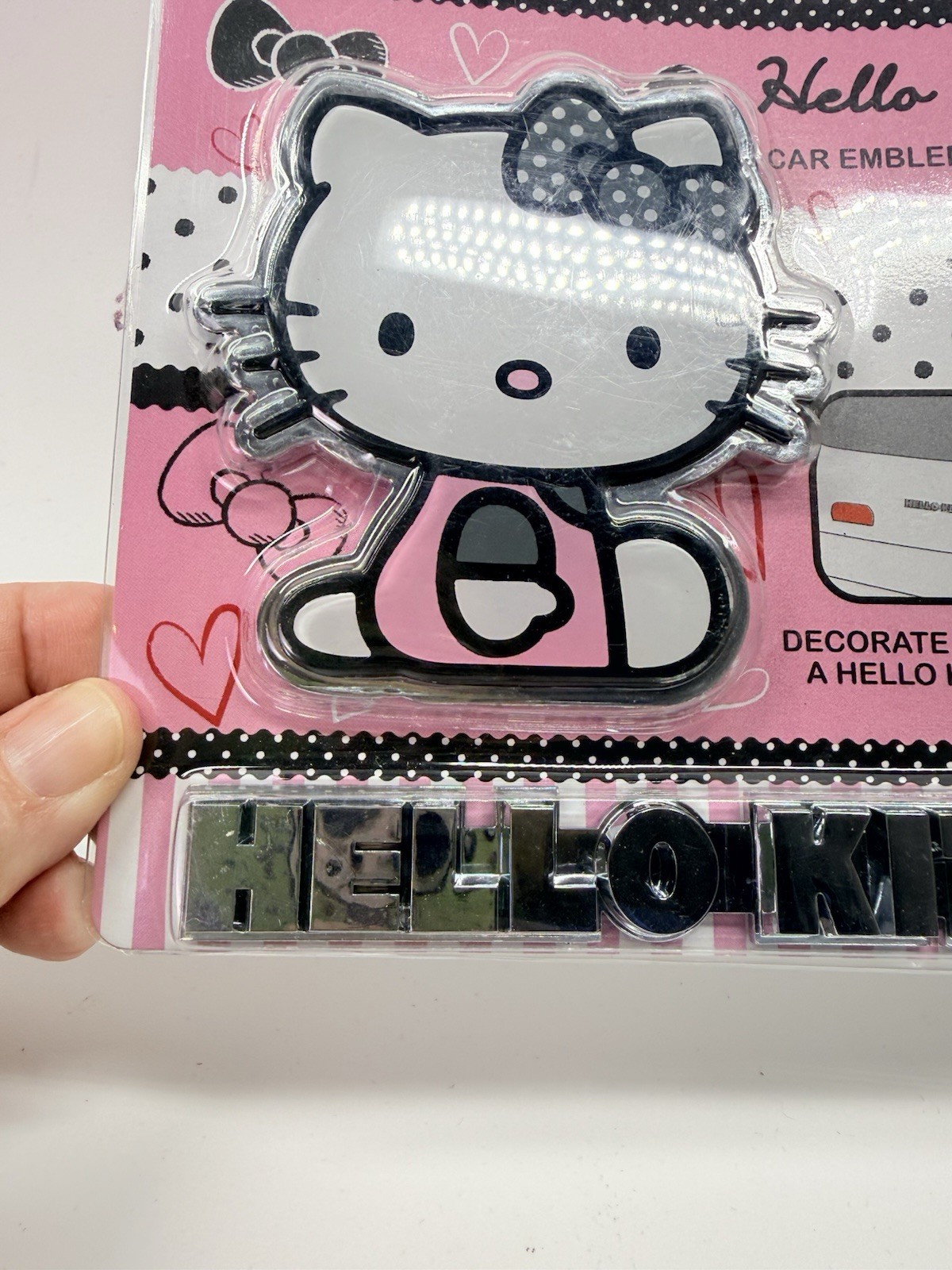 Official Licensed Plastic Emble Decal Chrome Sanrio Hello Kitty 2 Pieces 2011