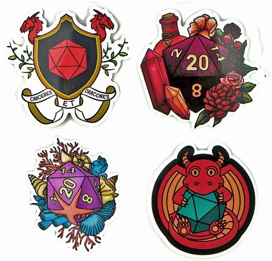 DUNGEONS & DRAGONS Vinyl Stickers [A] Waterproof Decal ~D&D Polyhedra Dice Games