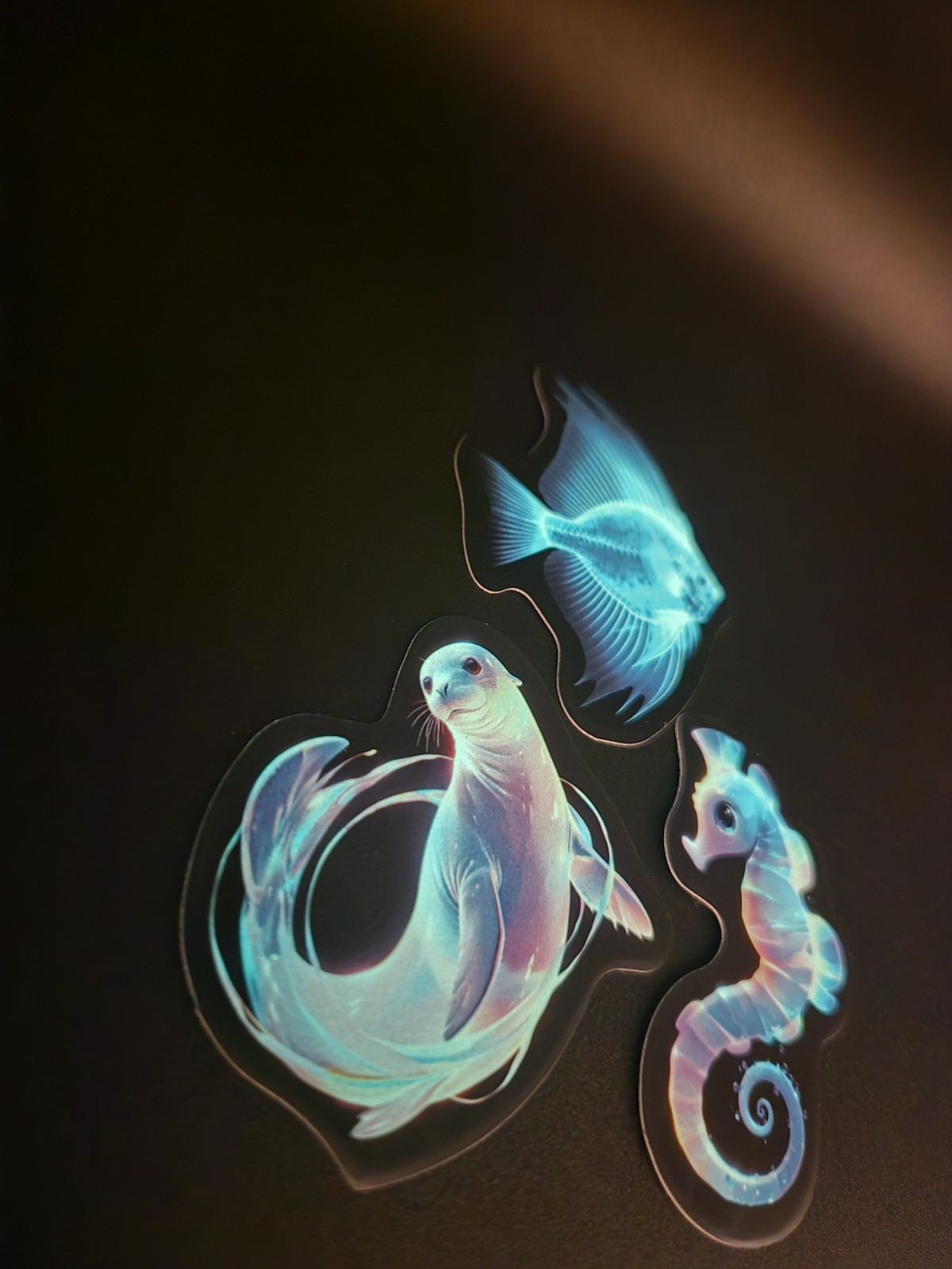 Ocean Themed Glow In The Dark Stickers! Vinyl Waterproof – Horsea & Seal, Fish