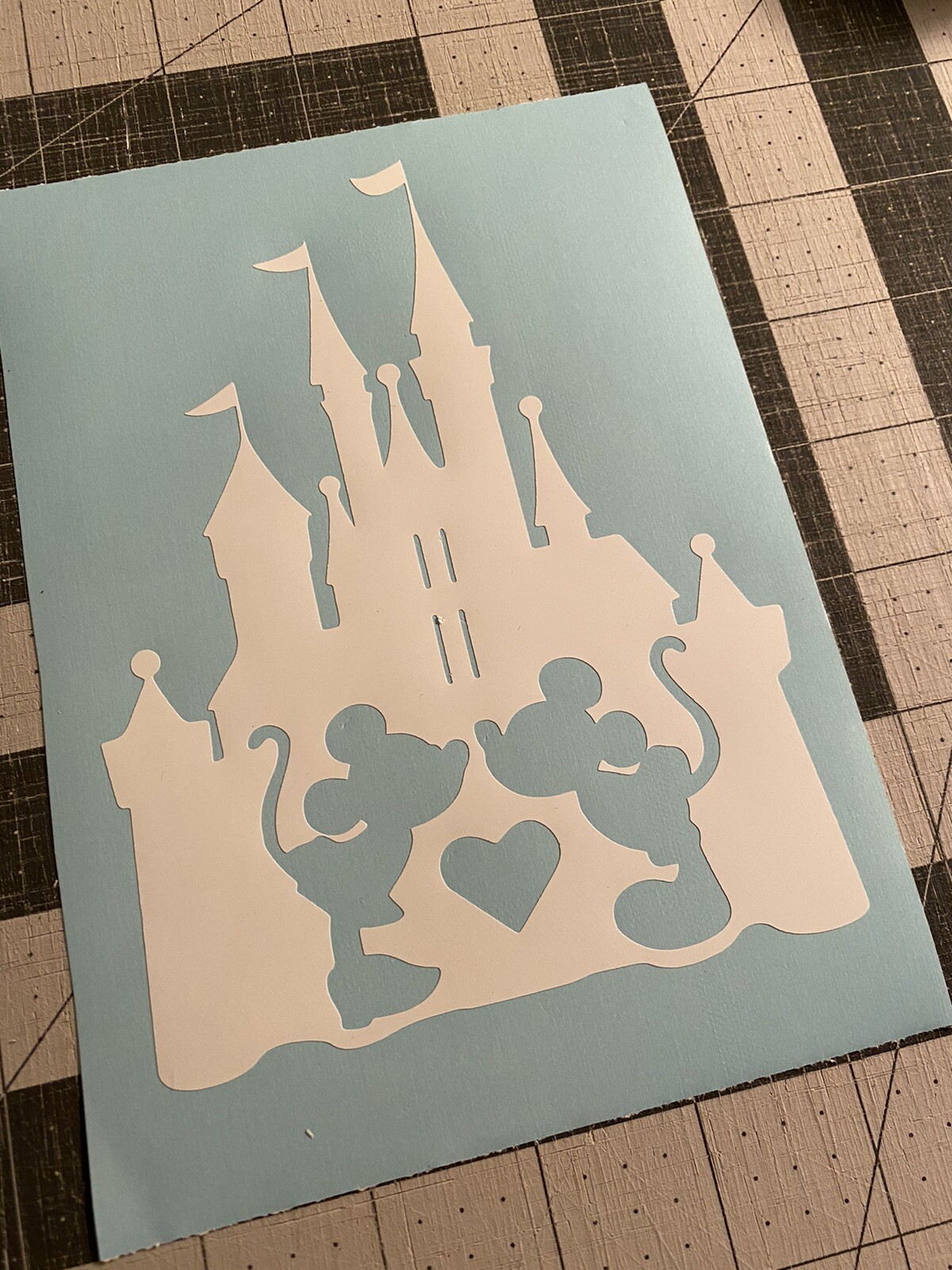 Vinyl Decal for Window – Mickey & Minnie Mouse w/ Cinderella's Castle (Disney)