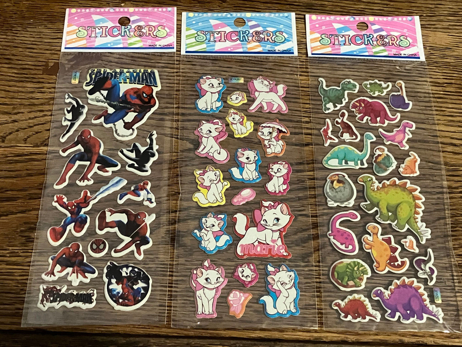 Lot Of 25 Decal Stickers SANTA CARS SUPERMAN FISH HULK SPIDERMAN MOTORCYCLE CAT