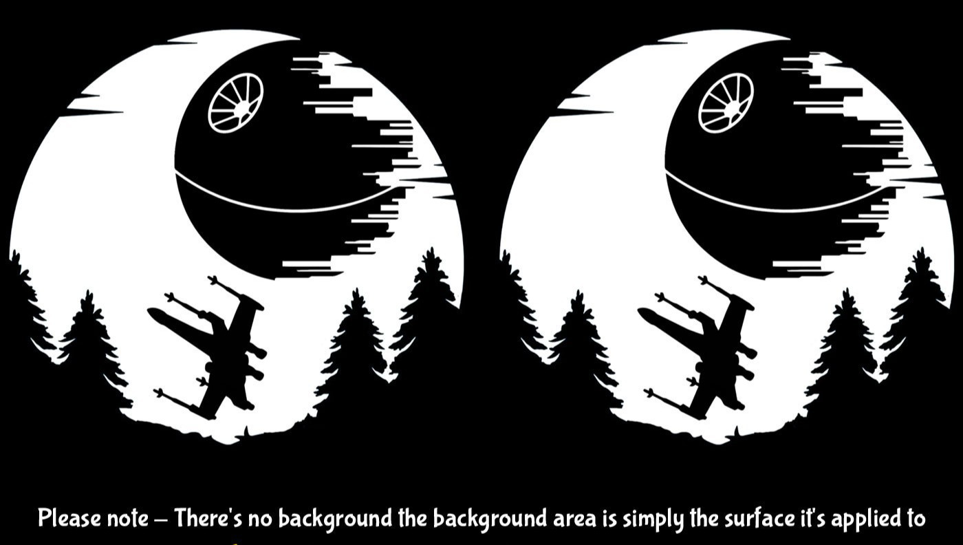 Death Star Fighter Ship Star Wars 2 Pack 5" Vinyl Decals Window Any Flat Surface