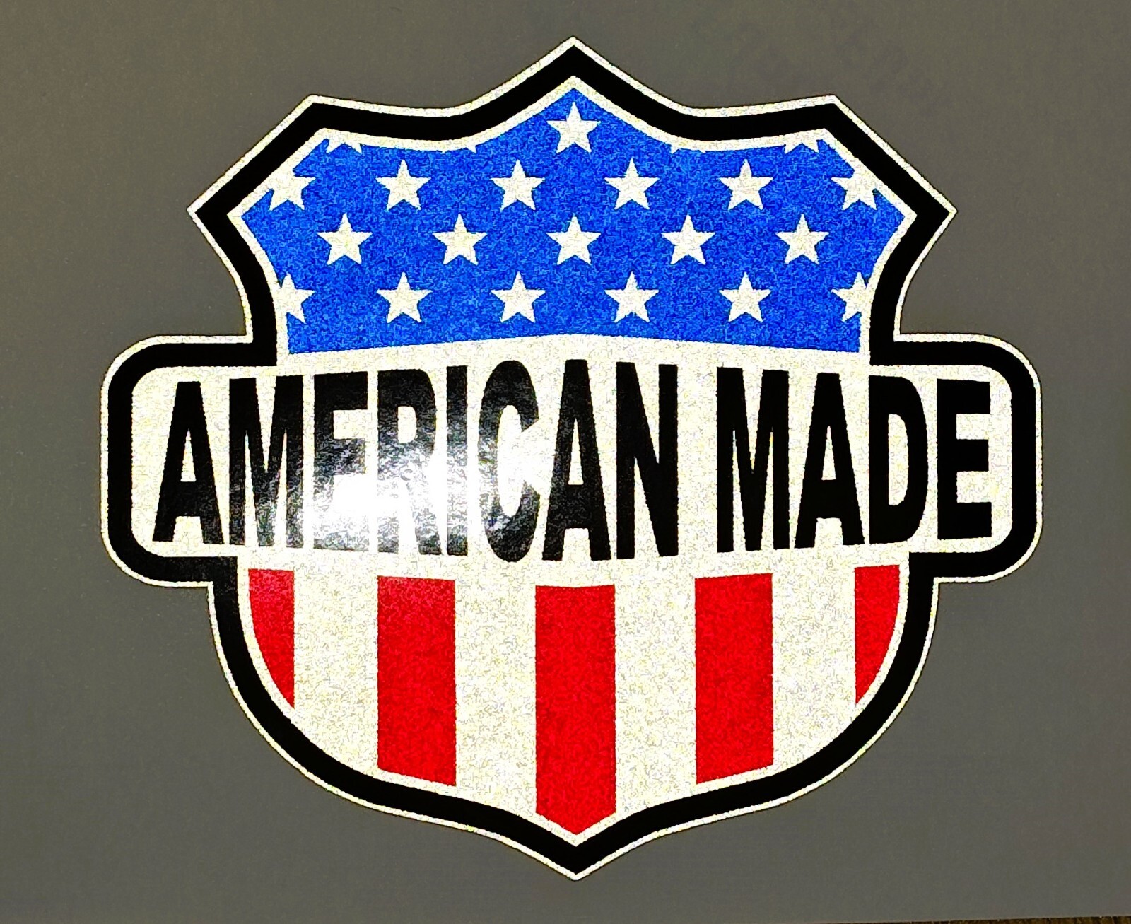 Reflective Vinyl American Made Flag Shield Car or Helmet Decal multiple sizes