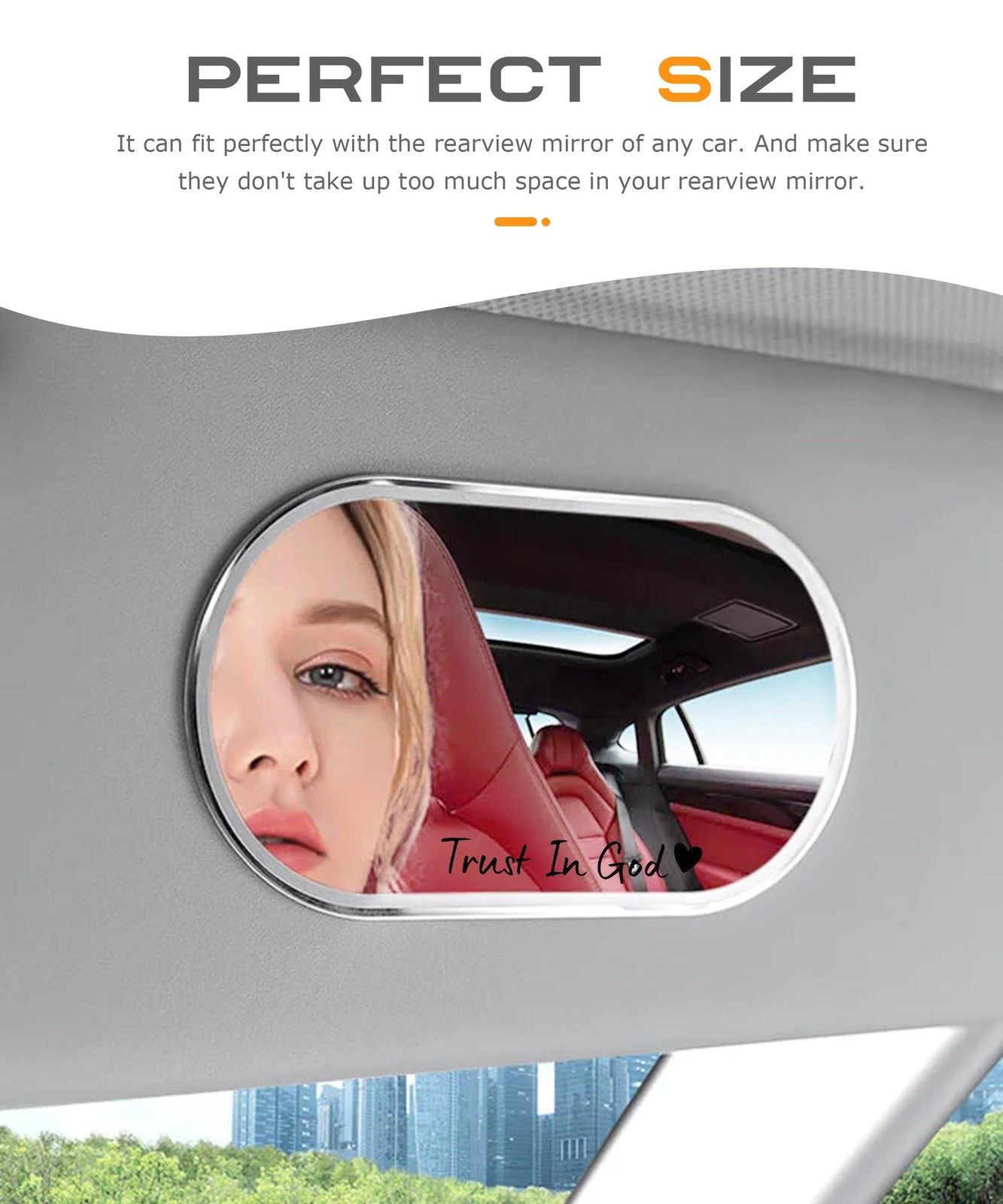 4PCSCar StickersCars Decals,Car Accessories Trust in God Rearview Mirror Sticker