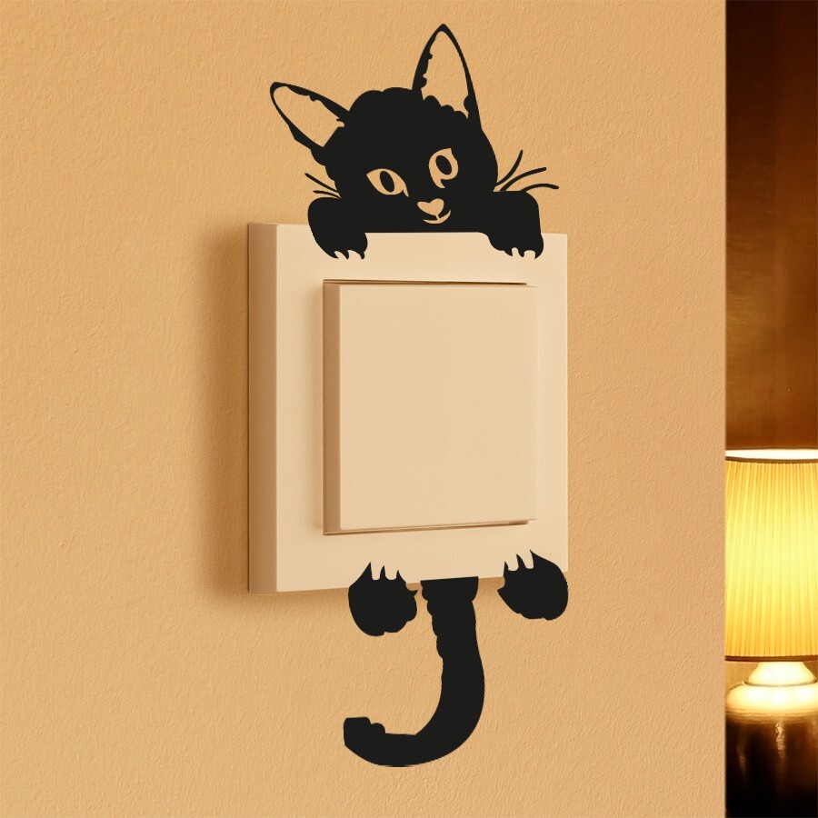 Wall Sticker Cat Switch Any Room 3D Decal Home Décor Brand New Free Shipping