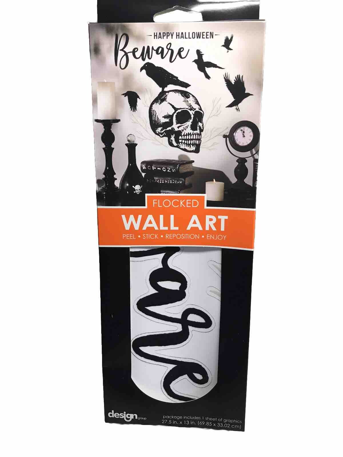 Happy Halloween Sheet Of Wall Art 27.5x13In Peel Stick Repo Enjoy-Flocked/Beware