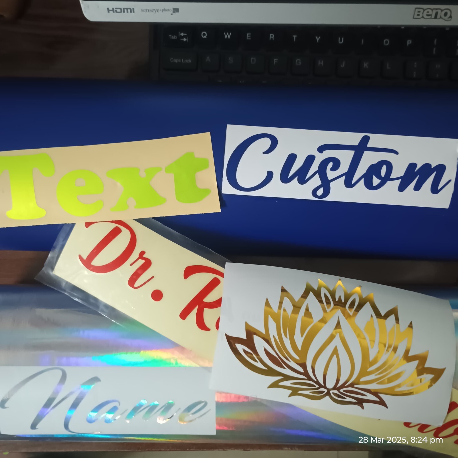 Custom Vinyl Decals -Personalized for car shopfront laptop Wedding name bottle