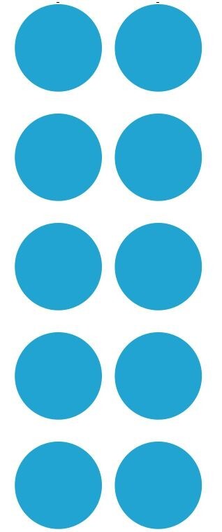 1.5" Light Blue Round Label Dots Stickers Color Coding Inventory 1.5 Inch Dot
