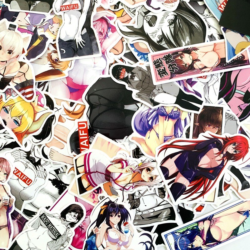 Cute Waifu Anime Girls Stickers Random 10 PCS – No Duplicates