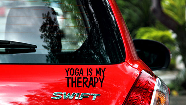 YOGA IS MY THERAPY Vinyl Decal Sticker Gym Rat Fitness Workout Gymrat Custom