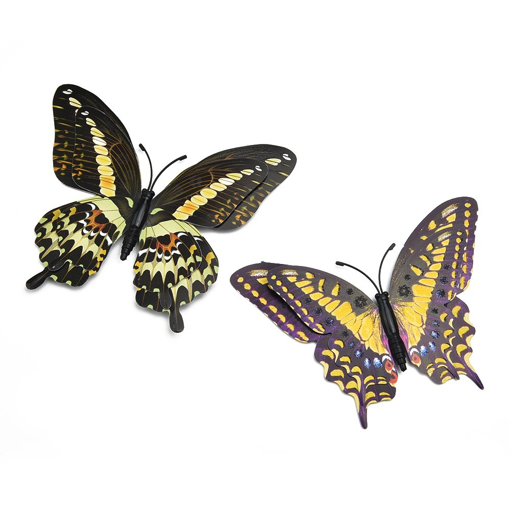 12Pcs – 3D/Luminous Butterfly Wall Stickers Double Layer Decals Home Art/ Decor