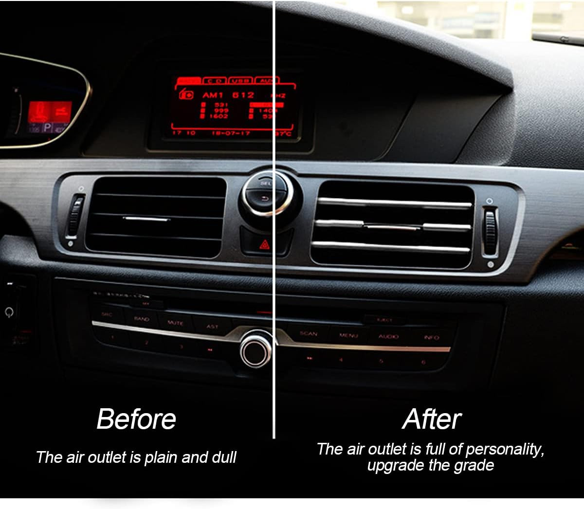 20 Pieces Car Air Conditioner Decoration Strip for Vent Outlet, Universal Waterp