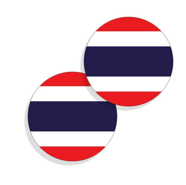 Thailand Flag Stickers Flag Decals Round Indoor Outdoor Circles 4 pack Thailand