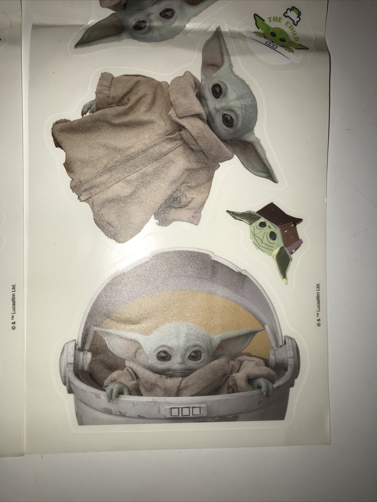Star Wars The Mandalorian Baby Yoda Wall Decals Reusable Removable Set Of 7 X 2